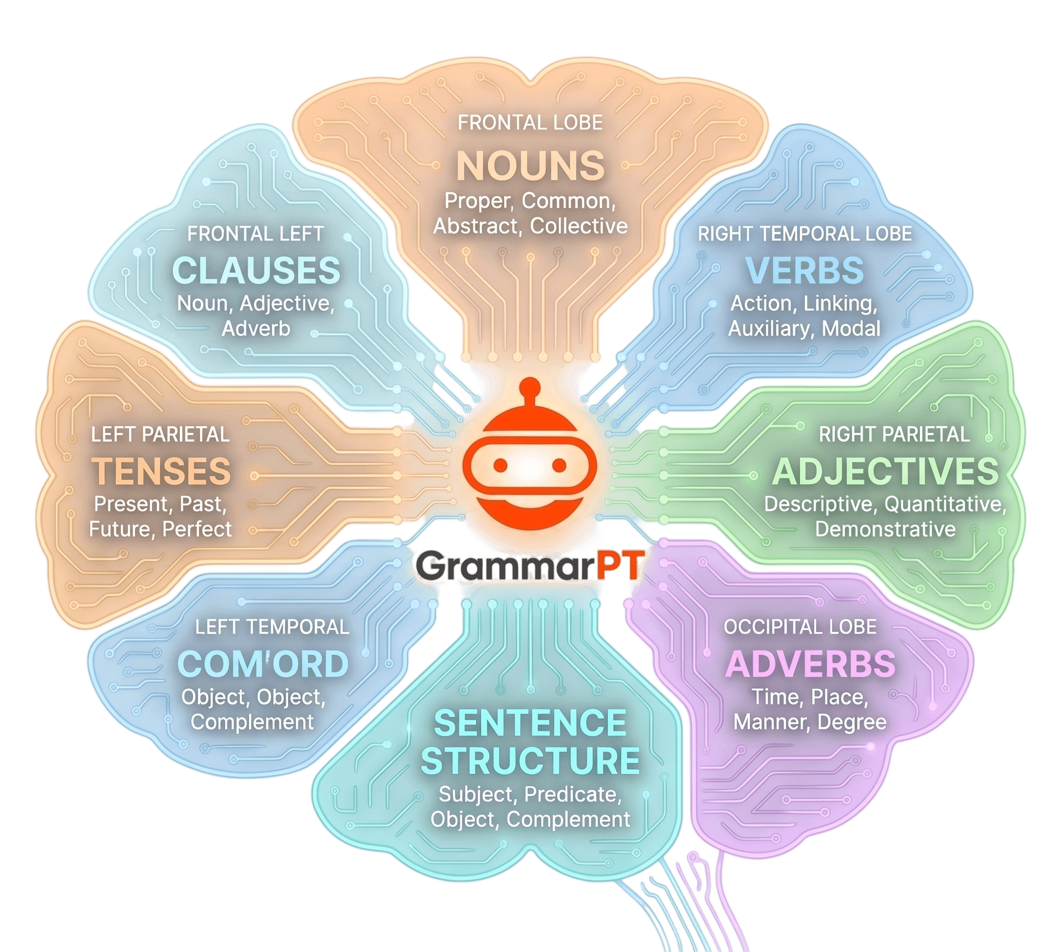 GrammarPT Semantic Brain Map
